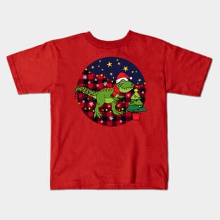 Kids Christmas T-rex Dinosaur Kids T-Shirt